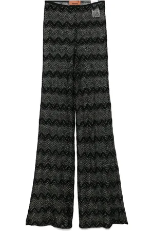Missoni Pantalon en crochet à coupe évasée