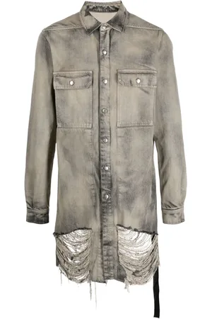 Rick Owens Veste en jean à effet usé