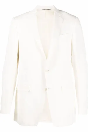 CANALI Blazer boutonné en lin et soie mélangés