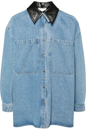 Nanushka Veste en jean à col contrastant