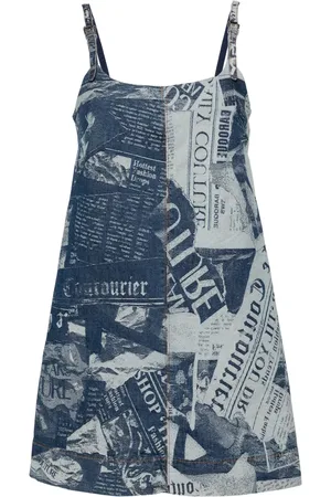 VERSACE Robe courte Magazine en jean