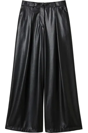 Twin-Set Pantalon en cuir artificiel à coupe ample
