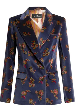 Etro Blazer en velours à fleurs
