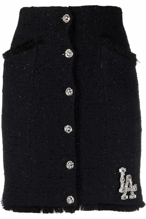 Philipp Plein Minijupe en tweed à ornements en cristal
