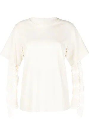 GOEN.J T-shirt à manches en dentelle