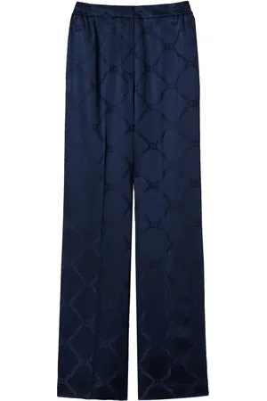Twin-Set Pantalon palazzo à motif Oval T en jacquard