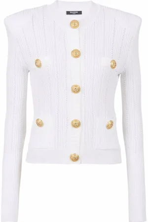 Balmain Cardigan en maille fine à boutonnière