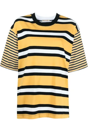 Marni T-shirt rayé à empiècements contrastants
