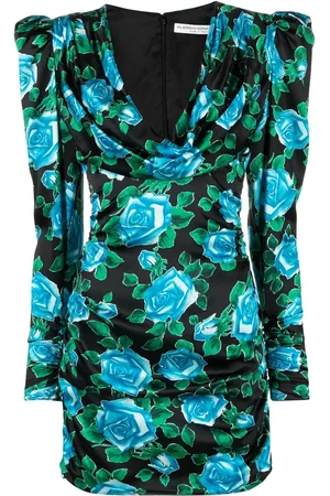 Alessandra Rich Robe courte à roses imprimées