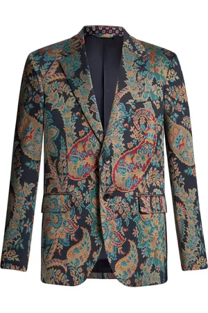 Etro Blazer boutonné à motif cachemire en jacquard