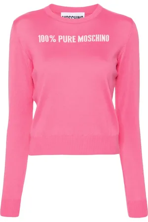 Moschino Pull en maille à slogan intarsia