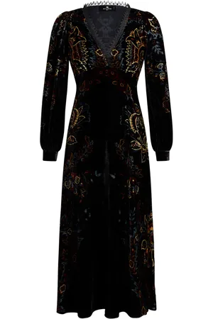 Etro Robe en velours à fleurs