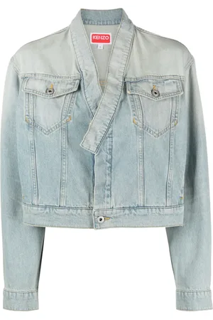 Kenzo Veste en jean crop à effet délavé