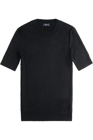 FAY T-shirt en maille torsadée