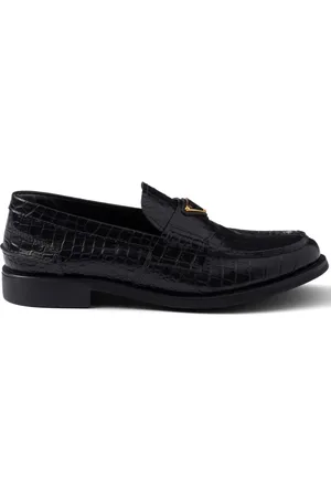 Prada Mocassins en cuir à effet peau de crocodile