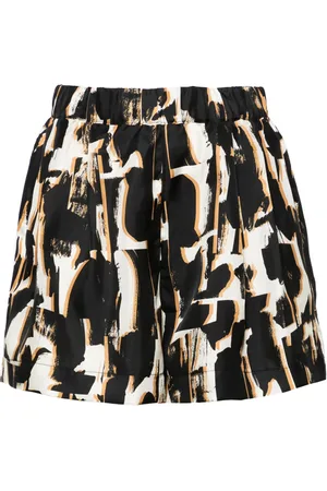 ASCENO Short en soie Zurich à imprimé abstrait
