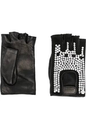 Philipp Plein Gants en cuir à ornements en cristal
