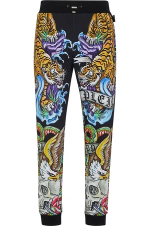 Philipp Plein Pantalon de jogging à imprimé tatouage