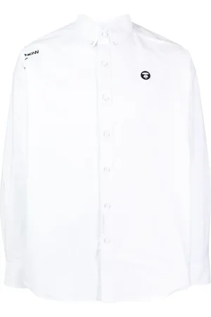 A Bathing Ape Chemise en coton à logo brodé