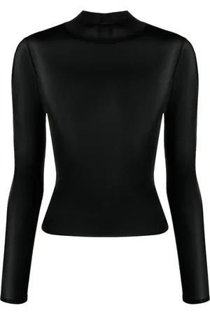 Courrèges Haut en tulle à logo brodé