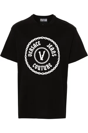 VERSACE T-shirt en coton à logo en relief