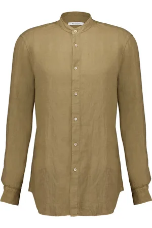 Boglioli Chemise en lin à empiècement teinté