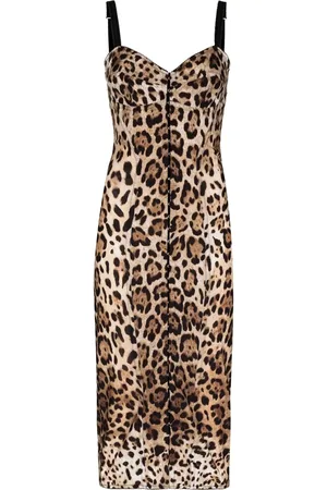 Dolce & Gabbana Robe mi-longue à imprimé léopard
