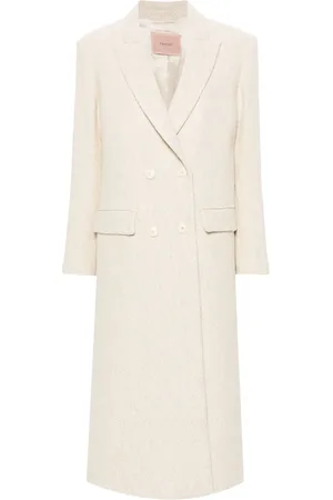 Twin-Set Manteau croisé à chevrons
