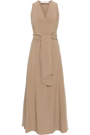 BLANCA Robe longue à taille ceinturée