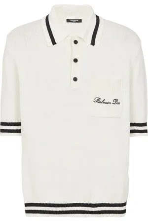 Balmain Polo en coton à logo brodé