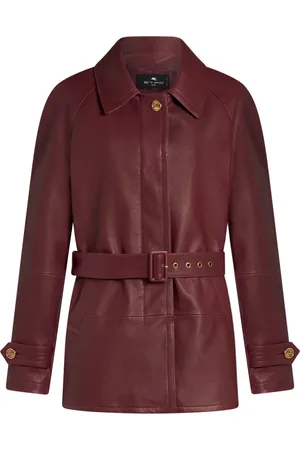 Etro Veste en cuir à broderies