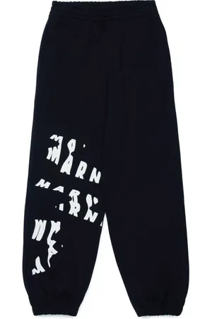 Marni Pantalon de jogging en coton à logo imprimé
