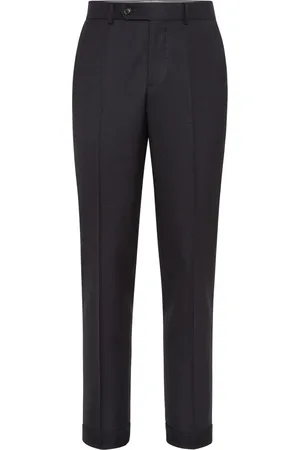 Brunello Cucinelli Pantalon de tailleur à motif pied-de-poule