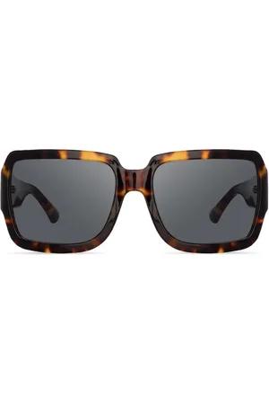 Linda Farrow Lunettes de soleil carrées à effet écailles de tortue