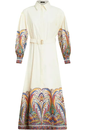 Etro Robe-chemise en coton à motif cachemire