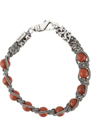 EMANUELE BICOCCHI Bracelet en chaine tressée orné de perles