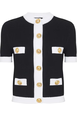 Balmain Cardigan crop à manches courtes