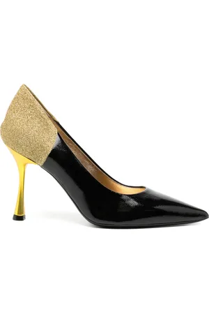 Madison.Maison Escarpins Alena Black/talon haut doré 65 mm