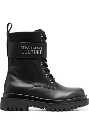 VERSACE Bottes lacées à plaque logo