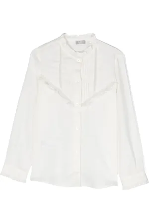 Il gufo Chemise en coton à col volanté