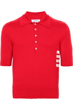 Thom Browne Polo en maille à détail 4 bandes signature