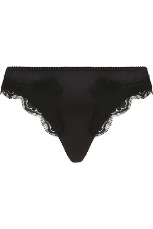 Dolce & Gabbana String satiné à détail de dentelle