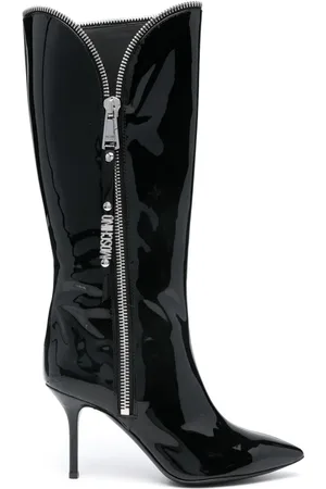 Moschino Bottines en cuir verni 85 mm