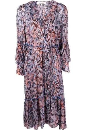 Diane von Furstenberg Robe portefeuille à imprimé peau de serpent