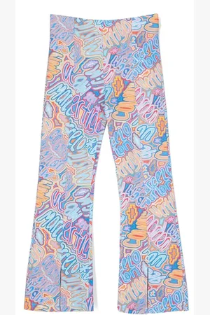 MARCELO BURLON Pantalon évasé à logo imprimé all-over