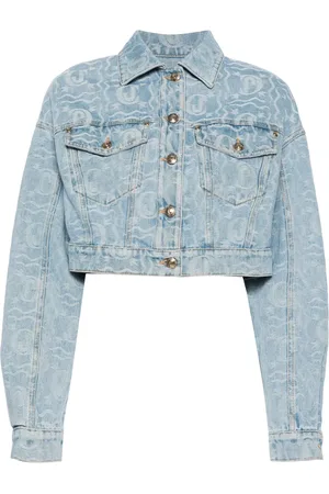 Roberto Cavalli Veste en jean à logo jacquard