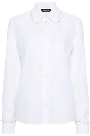 Fabiana Filippi Chemise en soie à ornements de perles