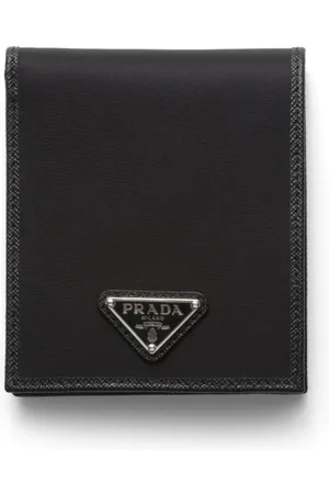 Prada Portefeuille pliant à plaque logo
