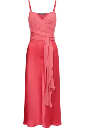 Alberta Ferretti Robe en satin à col v