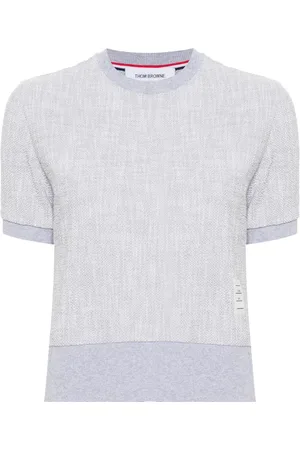 Thom Browne T-shirt en tweed à patch logo